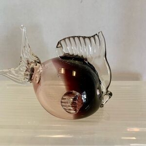 Hand blown heavy purple fish